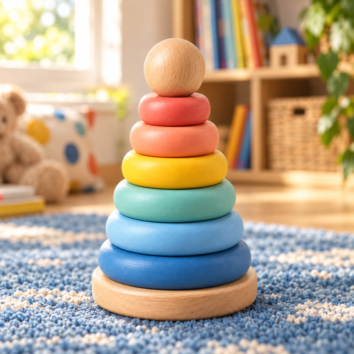 Rainbow Stacking Tower — illustrative lifestyle image